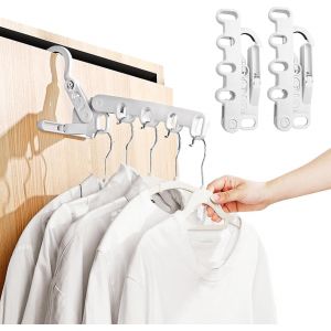 Pack de 2 &eacute;tendoir &agrave; linge Pliable avec 5 Trous, &agrave; l'Int&eacute;rieur de Blanchisserie, s&eacute;choir &agrave; linge, gain de place et un Placard Organisateur, Portable Pliable de Voyage S&eacute;cheuse pour le Camping en plein air, Voyage, Hotel, Appartement d'&Eacute;tudiant - Neuf