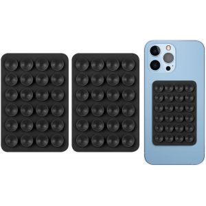 Silicone Ventouse Téléphone,2 Pièces Support De Téléphone Portable En Silicone Multi Usages Ventouse Voiture Support Téléphone Portable Mains Libres Antidérapant Selfies Et Vidéos (Noir) - Neuf