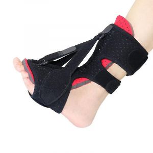 Attelle De Nuit Am&eacute;lior&eacute;e Pour Fasciite Plantaire, Orth&egrave;se De Soulagement De La Fasciite Plantaire, 3 Sangles R&eacute;glables, Rouge - Neuf