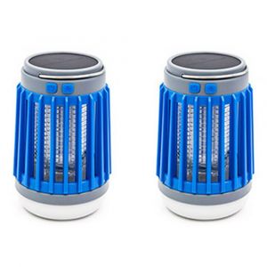 Lot de 2 lampes torches solaires USB anti-moustiques pour le camping et les activit&eacute;s de plein air - Neuf