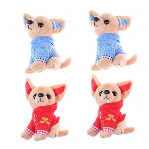 17cm Mignon Mini Chihuahua Chien En Peluche Jouet Doux Peluche Animal Poup&eacute;e Anniversaire Gift_Rose Rouge - Neuf