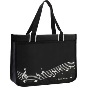 KALANKA-Sac &agrave; bandouli&egrave;re pour musique, cl&eacute;s de piano, sac &agrave; main, sac de courses r&eacute;utilisable en nylon imperm&eacute;able pour femme, sac de voyage avec fermeture &eacute;clair haute note, sac fourre-tout pour pr - Neuf