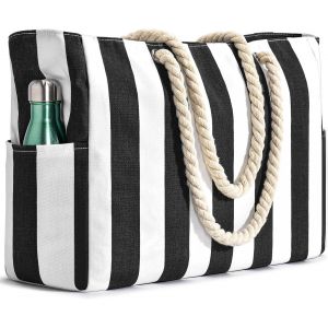 nzqaf-Sac de plage pour femme - Sac de plage - Sac de plage étanche - Grand sac de plage avec fermeture éclair - Sac à main pour femme - Cadeau pour femme - Neuf