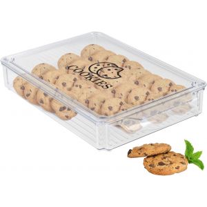 LETNERNY-Boîte À Biscuits Hermétique Avec Tiroir - Conteneur Alimentaire Transparent Et Empilable (Snacks, Légumes, Fruits) - Design Compact Économ ur D'Espace - 11.8"" L X 7.8"" W X 2"" H - Neuf