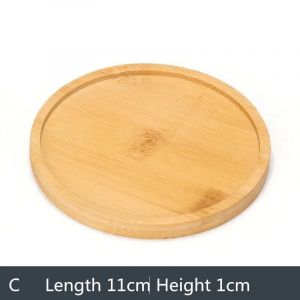 1pc 8 Design Support De Pot De Fleur Charnu Bonsaï Pad Plateau En Bambou Pot De Fleurs En Bois Plateau Décor De Bureau À Domicile Jardinière Pots Tapis Support.11cm - Neuf