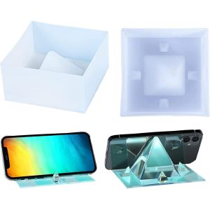 Epoxy Resin Pyramid Mould Portable Silicone Mould Molding Mould Holder Phone Holders Epoxy Resin Diy Customization Silicone To Make Phone Holder - Neuf