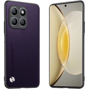 Kal-&Eacute;tui Adapt&eacute; &Agrave; Honor 200 Smart/Honor X7c (6.8""), Housse Coque En Cuir M&eacute;tallique De La S&eacute;rie Code - Violet Fonc&eacute; - Neuf