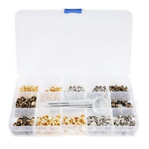 Kit de rivets de r&eacute;paration pour cuir avec outils - 240/360/480 pi&egrave;ces - Neuf