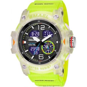 Homme Etanche Led Analogique Quartz Double Temps Outdoor Militaires Sport Montre Plastique Caisse Et Caoutchouc Ruban Digitale Montres.[J639] - Neuf