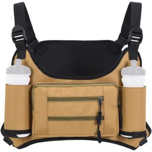 Acdsgd-Sac De Poitrine De Sport, Gilet De Course L&eacute;ger Avec Poche Pour Bouteille D'eau, Grande Capacit&eacute;, Gilet De Course Pour L'entra&icirc;nement, La Course &Agrave; Pied, Le Cyclisme, Kaki, Classique - Neuf