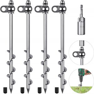 Ulteronixshop-Lot De 4 Piquets Robustes De 30,5 Cm, Faciles &Agrave; Installer Et R&eacute;utilisables, Pour Tentes De Camping, Trampolines, Abris De Jardin Et Balan&ccedil;oires - Neuf