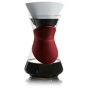 Finum BLOOM AND FLOW Cafeti&egrave;re filtre manuelle Noir, Rouge et Transparent - Neuf