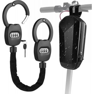 Checarzhn--No1-Antivol Trotinette Electrique Avec 4l Sac,Cadenas Trotinette Avec Serrure À Code À 4 Chiffres, Cadenas Trotinette Electrique 96cm/37.8inch,Anti Vol Trottinette Électrique Pour Les Vélos,Scoo - Neuf