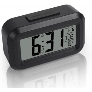 Réveil Digital,Réveils Numérique Réveil Digitals à Piles Réveils LCD Digital Miroir Grand Ecran avec Température Date Clock 2 Alarme,pour Maison Bureau - Neuf