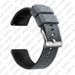 Bracelet De Montre En Silicone De Qualit&eacute; Sup&eacute;rieure,18mm 20mm 22mm,&Agrave; D&eacute;gagement Rapide,En Caoutchouc,De Remplacement.Smokey Black 1.18mm - Neuf