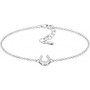 Kalanka-Fer &Aacute; Cheval Talisman Cristaux De Zircone 925 Argent - 16cm - Neuf