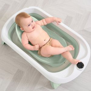 Baignoire B&eacute;b&eacute; Pliable - Thermom&egrave;tre Et Transat Inclus - Leaf - Green | Superbe Bebe - Neuf