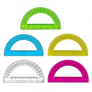 5pcs Math Protractors 180 Degrés Rapporteur En Plastique 6 Pouces Protractors Pour L'outil De Mesure De Dessin De Géométrie - Neuf
