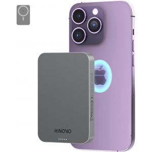 JGD-Mag-safe Batterie externe magn&eacute;tique ultra compacte 10 000 mAh, design en m&eacute;tal, chargeur portable sans fil PD 20 W et 15 W pour iPhone 16/15/14/13/12 - Neuf