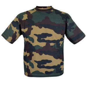 T-Shirt Enfant Double Piquage 100% Coton Camo Ce 4 &Agrave; 14 Ans - Neuf