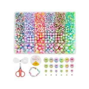 Perles De Bijoux Et Bracelets Ensemble 1890 Pi&egrave;ces Perles Nacr&eacute;es Vertes 4-10mm En Verre Et Plastique Kit Diy Loisirs Cr&eacute;atifs - Neuf