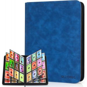 Mdy-Classeur Carte, Rangement Carte De 30 Pages De 540 Cartes, Album Carte Avec Fermeture Éclair De, Porte Cartes Pour Mtg, Tcg, Compatible Avec Diverses Cartes À Collectionner(Bleu Saphir) - Neuf