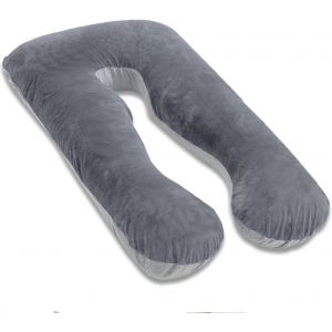 - Oreiller De Grossesse, Oreiller De Corps Complet En Forme De U, Coussin D'allaitement, Coussin De Soutien Et De Maternit&eacute; Pour Femmes Enceintes Avec Housse Amovible - Jersey Gris - Neuf
