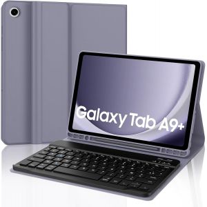 &Eacute;tui Clavier pour Samsung Galaxy Tab A9+/A9 Plus 11"" 2023, AZERTY Fran&ccedil;ais Clavier Bluetooth D&eacute;tachable pour Samsung Galaxy Tab A9+ Plus 11"" 2023, Violet - Neuf