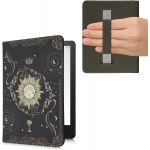 Etui Compatible Avec Kindle Paperwhite 11e G&eacute;n&eacute;ration-&Eacute;tui &Agrave; Rabat Magn&eacute;tique Tablette Ereader Similicuir Avec Sangle Pour Kindle Paperwhite-Bleu Fonc&eacute;-Jaune-Noir - Neuf