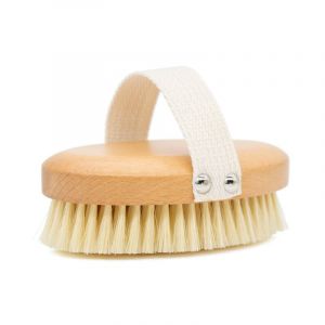 Brosse ovale pour le corps sans plastique, brosse sèche, brosse exfoliante, brosse de massage, exfoliant pour le corps, brosse pour éliminer les peaux mortes, améliore les fonctions lymphatiques - Neuf