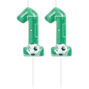 Bougies Vertes Pour 11e Anniversaire - Num&eacute;ro 11 - D&eacute;coration De G&acirc;teau D'anniversaire - Pour Gar&ccedil;ons Et Filles - Fournitures De F&ecirc;te Sportive[Z7567] - Neuf