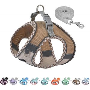 Kalanka-Aiitle Harnais Anti-Fuite Pour Chien, Tissu Jacquard Extra Doux Avec Doublure &Eacute;vacuant L'humidit&eacute;, Ajustement R&eacute;glable Pour Boston Terrier, P&eacute;kinois, Course &Agrave; Pied, Playdates, Aventures En Pl - Neuf
