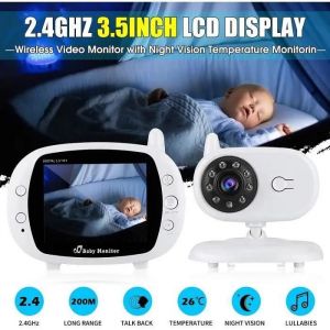 Pimpimsky Baby Phone Vid&eacute;o Sans Fil Multifonctions3.5 Lcd Couleur Vid&eacute;o Sans Fil Babyphone B&eacute;b&eacute; Surveiller + Lullabies - Neuf