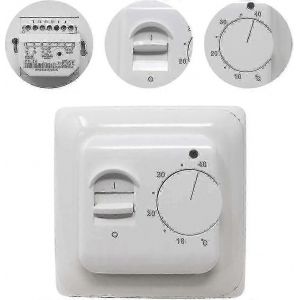 Thermostats manuels de chauffage par le sol 220v 16a,contrôleur de chauffage par le sol électrique Thermostat d'ambiance mécanique avec sonde de sonde de sol1pc - Neuf
