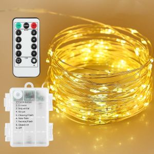 CHENG-Guirlandes Lumineuses, Rideaux Lumineux 10M 100 LED Guirlandes Fairy Lumineuses pour Noël Chambre Fête de Mariage Festival Anniversaire Jardin Patio Pelouse - Neuf