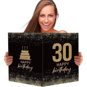 JEXNOVASHOP-Grande Carte de Voeux 30 ans Happy Birthday G&eacute;ante Carte Anniversaire Joyeux Anniversaire Cadeau pour Anniversaire - Neuf
