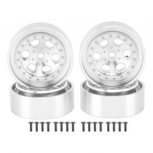 Lot de 4 jantes de 1,3 pouces en alliage d'aluminium a 6 trous pour Traxxas TRX4M 1/18 RC Crawler, argent - Neuf