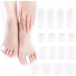 Checarzhn--No1-16pcs Protecteur D'orteil Anti-Friction, 4 Tailles Protège Orteils Silicone Doux Coussins De Tube Toes Coussinets De Maïs Pour Ampoules Callosités Cors Accessoires Protection - Neuf