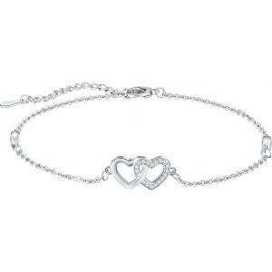 Eryi-Cadeau Femme La Saint-Valentin Bracelet Femme Argent Sterling 925 Bracelet Coeur Or Réglable Bracelet Breloques Bijoux Femme Cadeau Femme La Fête Des Mères Cadeau De Fin D'études - Neuf