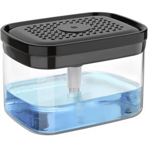 KAL-2 En 1 Distributeur Liquide Vaisselle Et Porte-Éponge, 900 Ml Distributeur Savon Cuisine, Lave-Vaisselle Pour Cuisine, Noir - Neuf