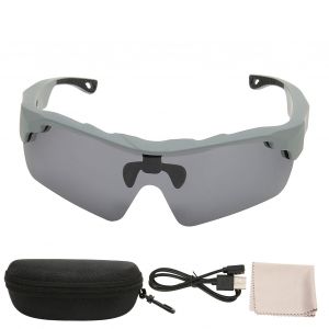 Lunettes de soleil Bluetooth avec audio et verres UV gris, polarisees, pour le sport, avec haut-parleur ouvert, pour hommes et femmes - Neuf