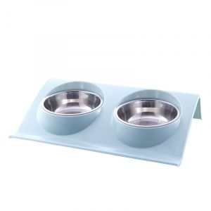 Silicone Bol D'animal De Compagnie Chien Chat Animaux De Stockage De La Nourriture Bol De Plein Air De Voyage Portable Chiot Récipient De Nourriture Bac D'alimentation Bleu - Neuf