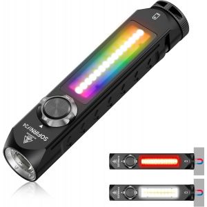 Dool-Sofirn If24 Lampe Torche Rechargeable Led Super Lumineuse 2 000 Lumens,Lampe Torche Multicolore Étanche Edc Avec Lumières Latérales Rvb Cob Lights Lampe De Poche Magnétique Pour L'extérieur Et - Neuf