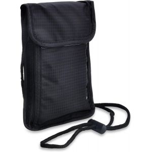 NSIECD-Pochette Tour de Cou Sac de Cou Bloqueur RFID Anti¿vol Sac de Passeport Imperméable pour Documents (Noir) - Neuf