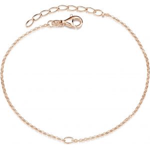 Eryi-Bracelet Pour Femme De 1 Mm En Argent 925 Ou Plaqué Or Avec ?Illet Pour Breloques - Neuf
