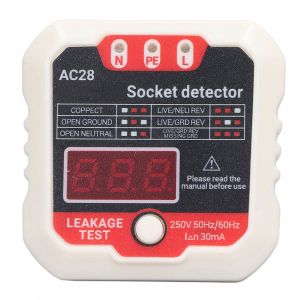 XYONG Testeur de prise de courant a ecran LCD numerique, detecteur de phase, polarite du fil de terre, testeur de fuite electrique, prise americaine 110 V - Neuf