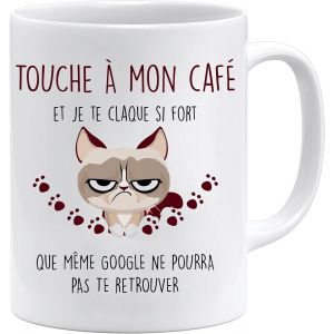 Eryi-Cadeau Collègue De Travail |Touche À Mon Café Et Je Te Claque | Mug Cadeau Collègue De Travail | Idée Cadeau Mug Humour Pour Collègue (Blanc) - Neuf