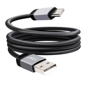 Câble de Charge et Transfert USB vers USB-C 3A 27W Rapide 1.2m LinQ Noir - Neuf