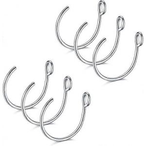 20g 8mm 6pcs Faux Nez Piercing Hoop Faux Nez Anneau Faux Oreille Helix Cartilage Anneau - Neuf
