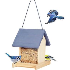 Mangeoire À Oiseaux Vintage En Bois De Cèdre ¿ Capacité De 2,6 Lb, Revêtement Uv, Style Ranch Charmant Pour Attirer Les Oiseaux Sauvages Dans Votre Jardin - Neuf